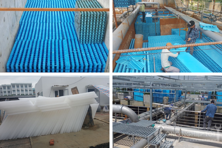 Tấm lắng vách nghiêng (lamella) được lắp đặt bởi Công Nghiệp Tốt